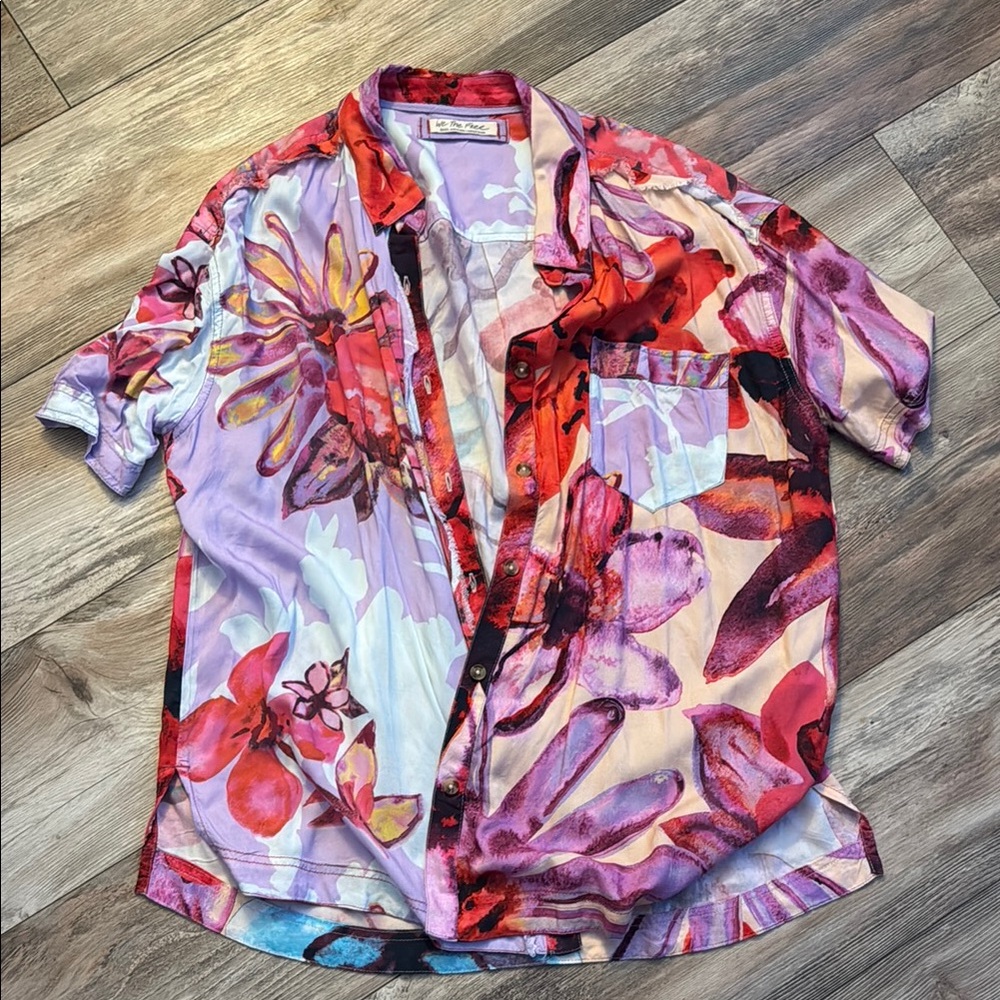NWOT Free People Hawaiian Shirt